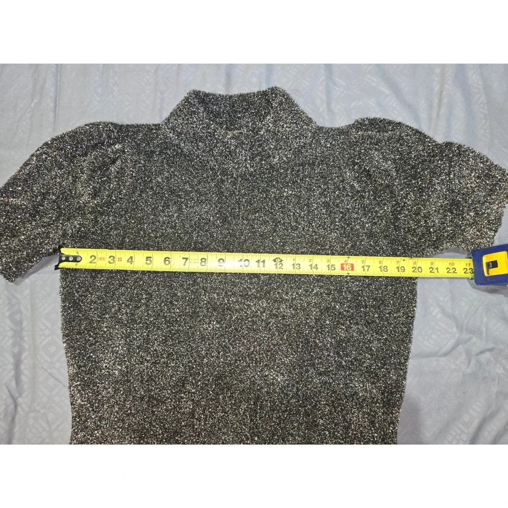 NWOT Kate Spade New York Mock Neck‎ Metallic Black & Gold sweater  Size M